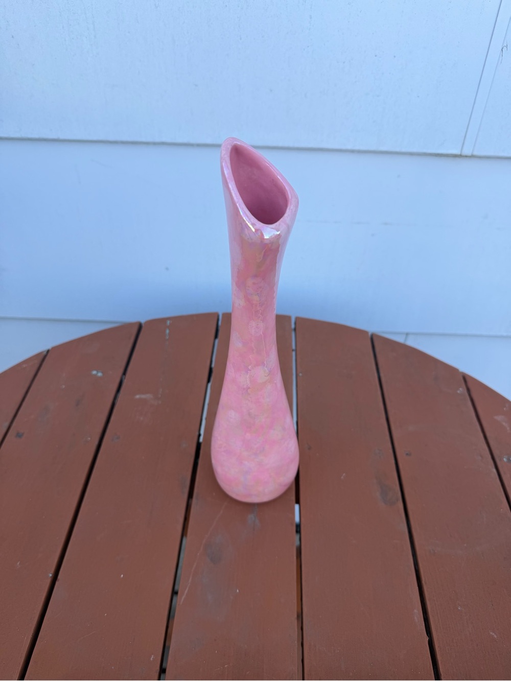 Iridescent Pink Tall Bud Vase